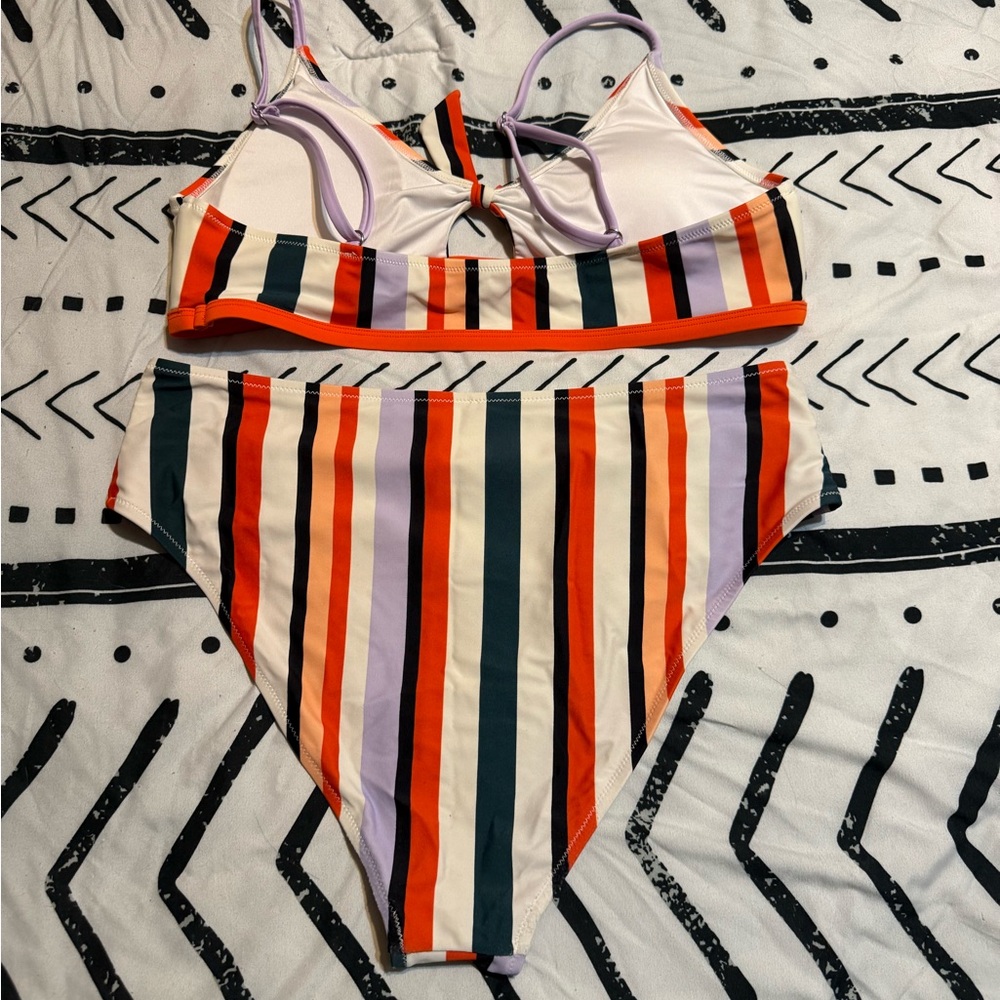 Striped Bikini Set with Multicolor Stripes - Picture 3 of 3